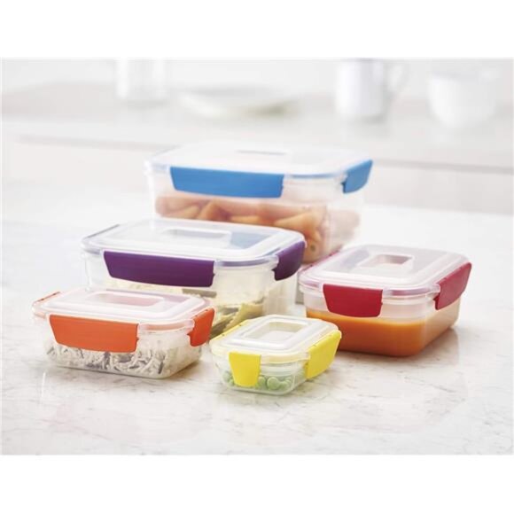Plastic BPA Free Food Storage Container Set with Lockable Airtight Leakproof Lid - Picture 5 of 7